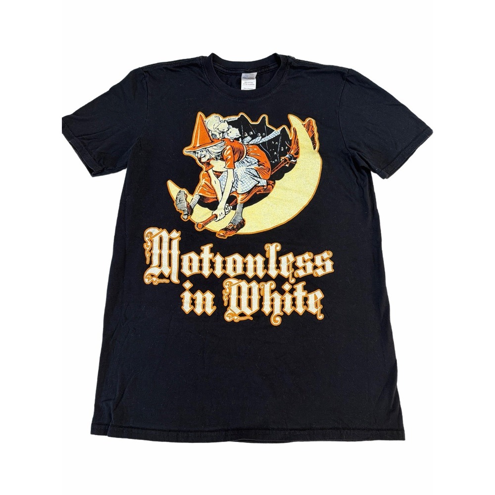 Motionless In White 100% Cotton T-Shirt Medium Black Witch Moon Graphic Band Tee